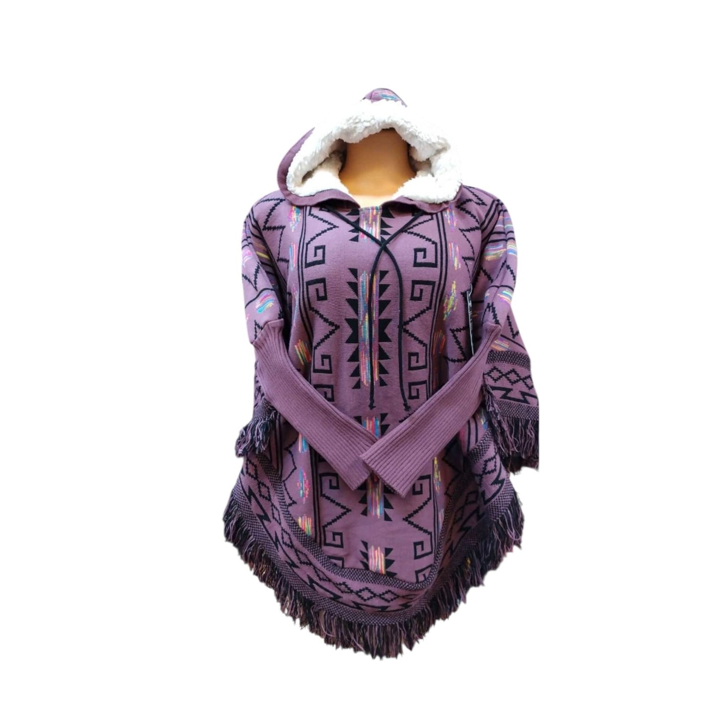 Mexican Poncho With Sleeves and hoodie