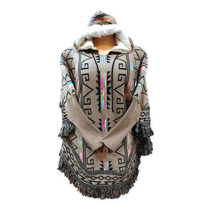 Mexican Poncho With Sleeves and hoodie