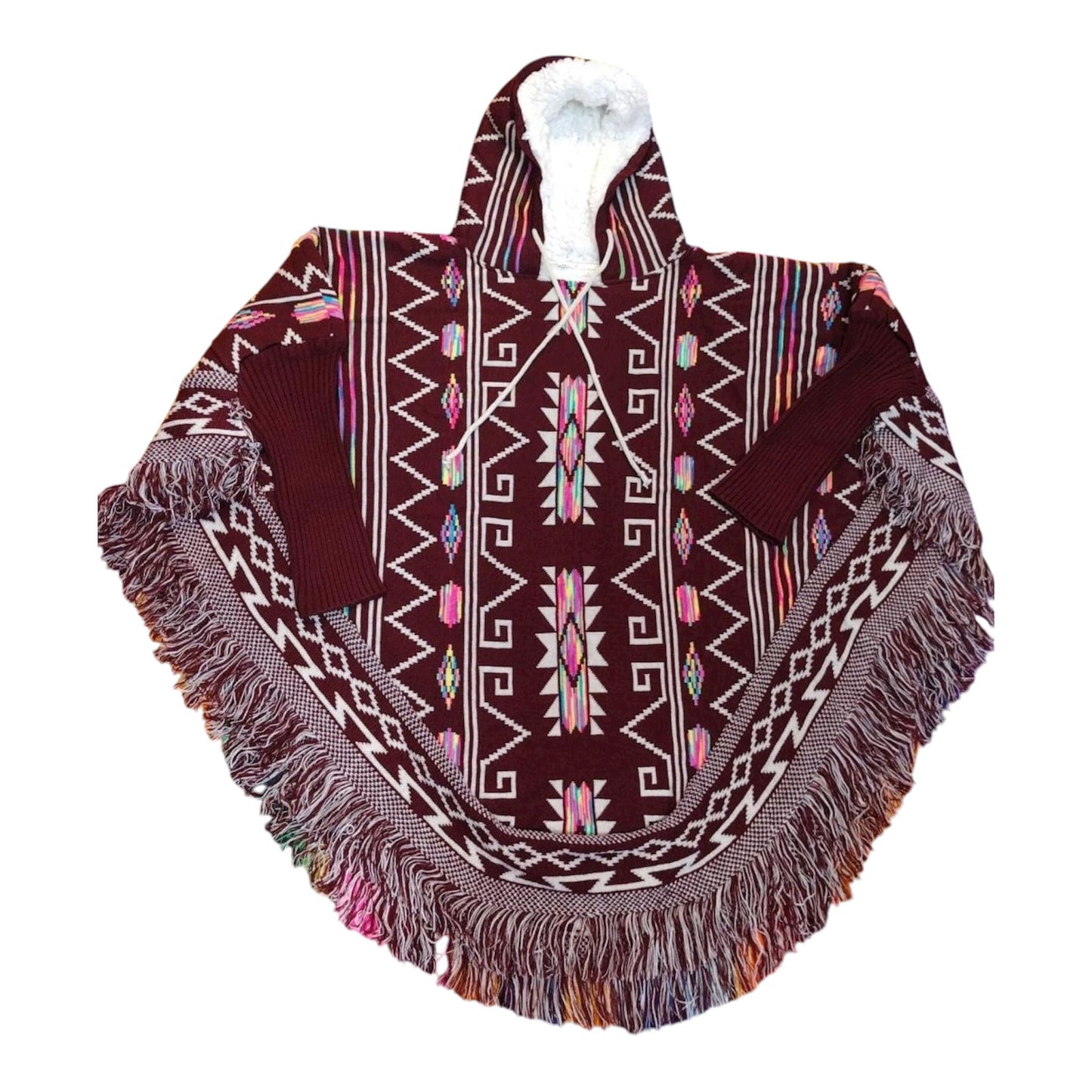 Mexican Poncho With Sleeves and hoodie