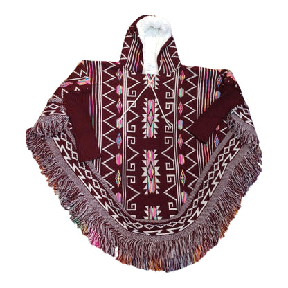 Mexican Poncho With Sleeves and hoodie