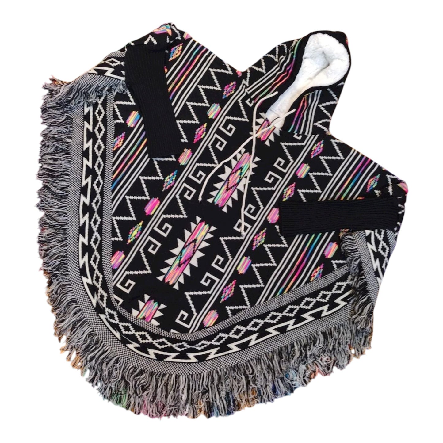 Mexican Poncho With Sleeves and hoodie