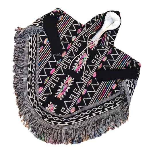 Mexican Poncho With Sleeves and hoodie