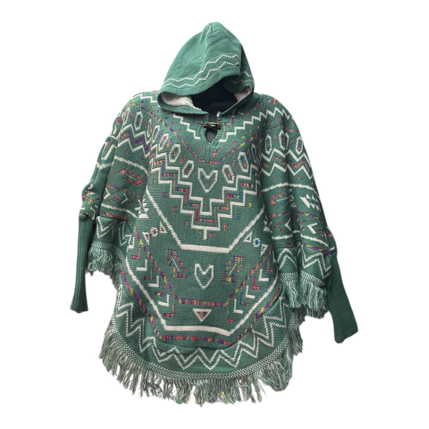 Sherpa Poncho With Sleeves and hoodie