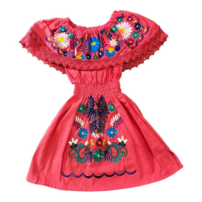 Girls Campesina Mexican Embroidered Dress