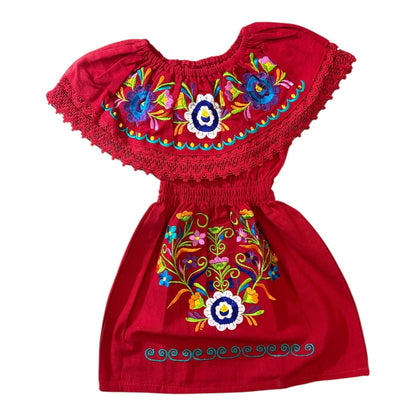 Girls Campesina Mexican Embroidered Dress
