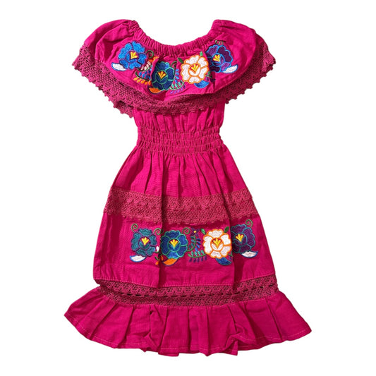 Girls Campesina Mexican Embroidered Dress