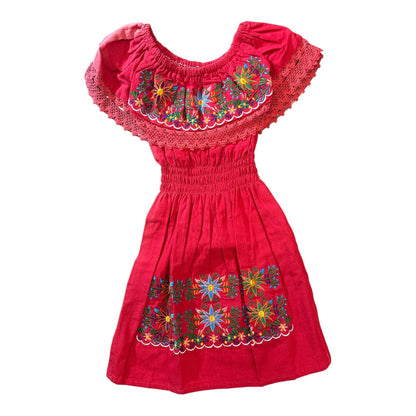 Girls Campesina Mexican Embroidered Dress
