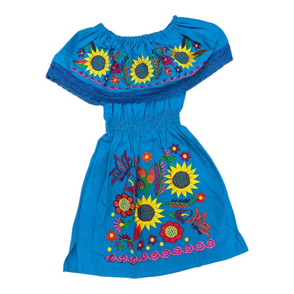Girls Campesina Mexican Embroidered Dress