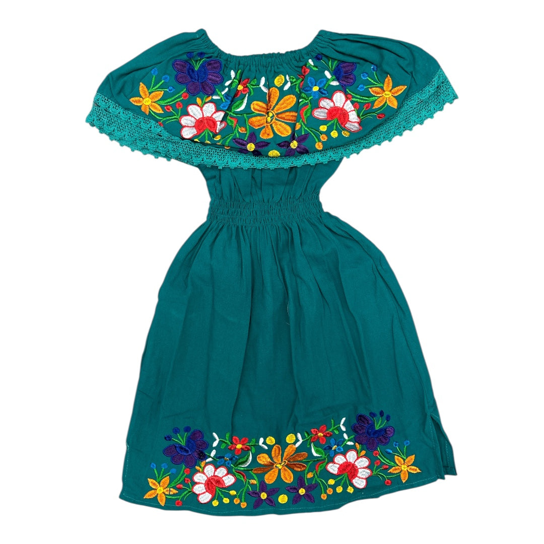 Girls Campesina Mexican Embroidered Dress