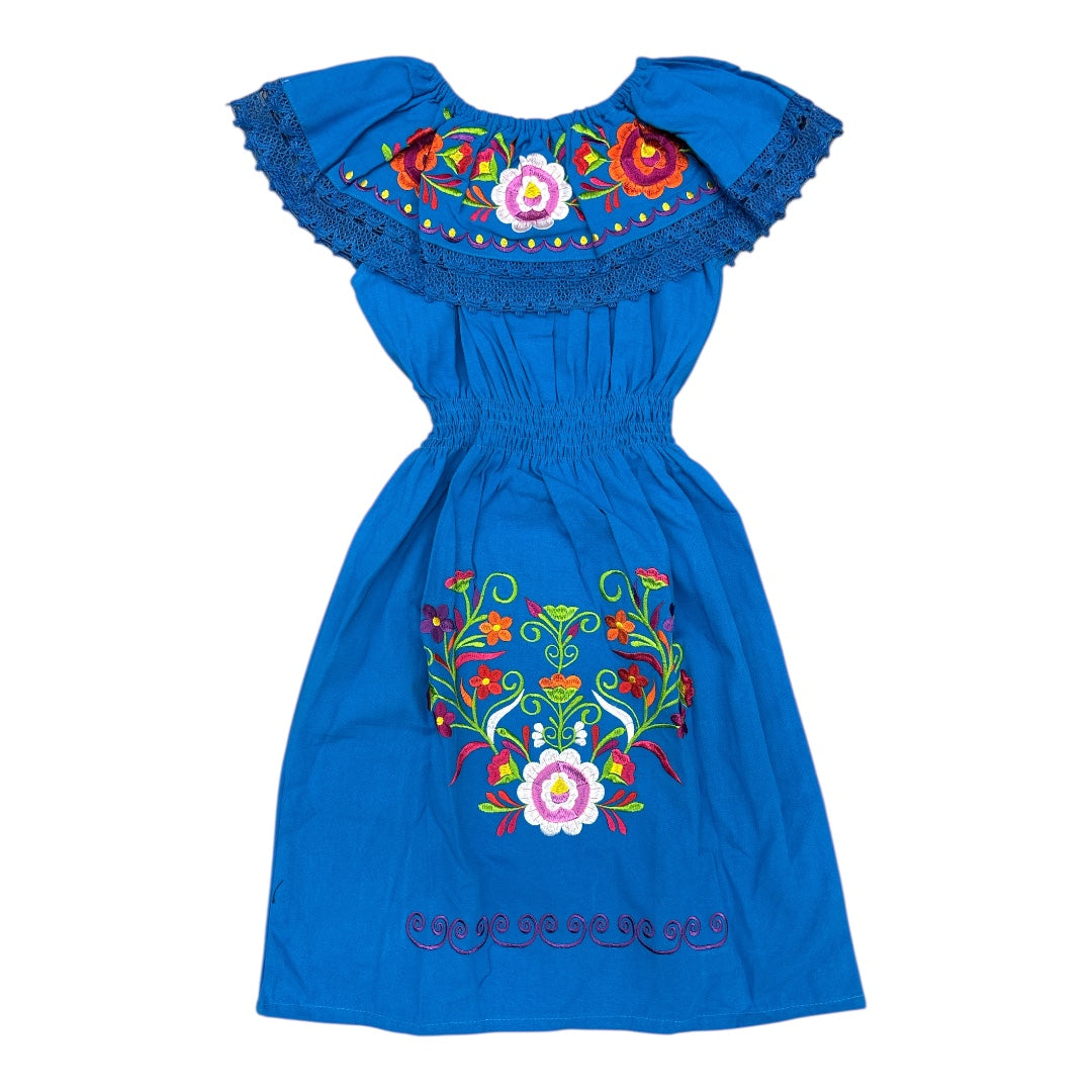 Girls Campesina Mexican Embroidered Dress