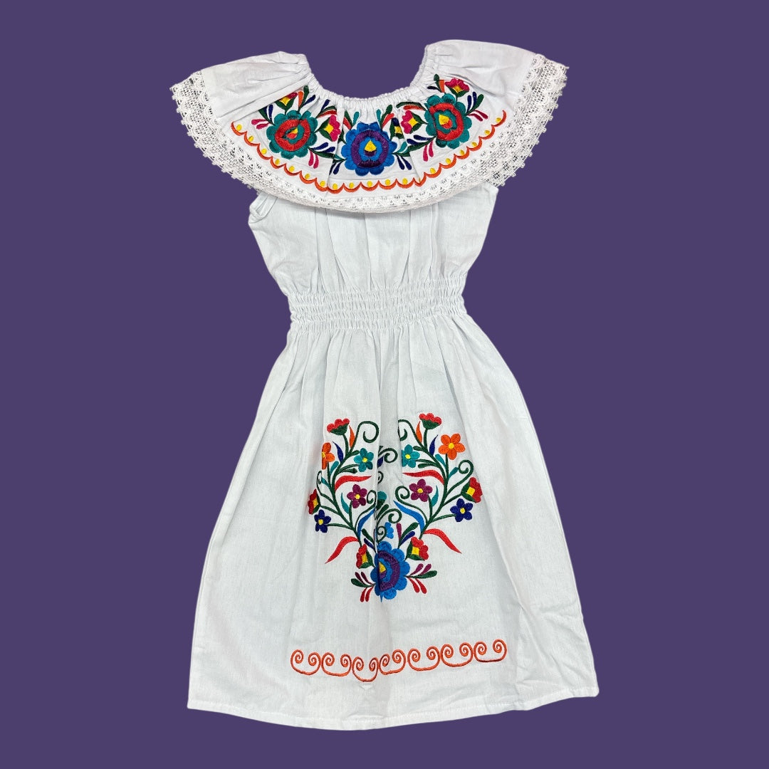 Girls Campesina Mexican Embroidered Dress