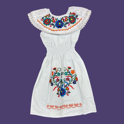 Girls Campesina Mexican Embroidered Dress