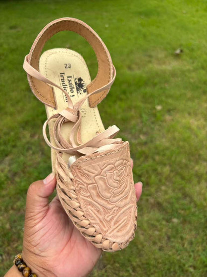 Rose Lace up Huaraches