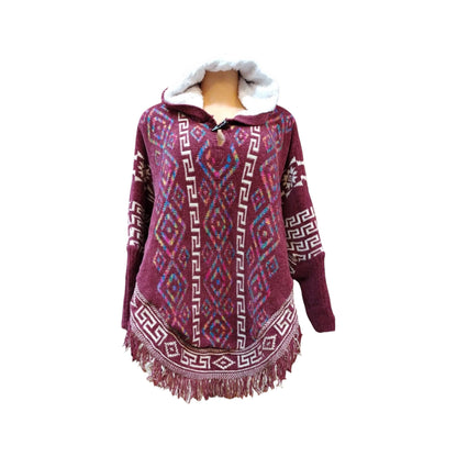 Mexican Poncho With Sleeves and hoodie